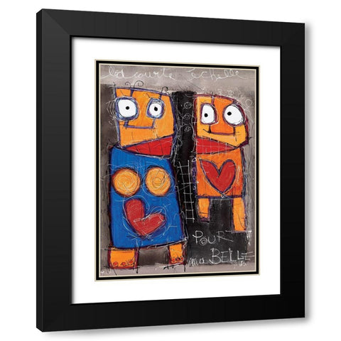 Pour ma belle Black Modern Wood Framed Art Print with Double Matting by Mika