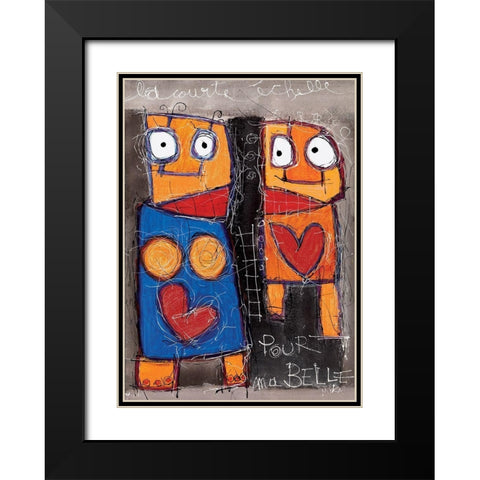 Pour ma belle Black Modern Wood Framed Art Print with Double Matting by Mika