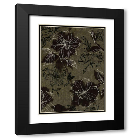 Floral I Black Modern Wood Framed Art Print with Double Matting by Antoinette et, Freddy