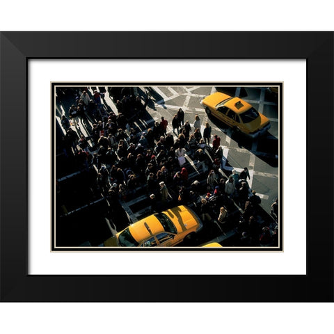 5eme Avenue et 57eme Rue, Manhattan Black Modern Wood Framed Art Print with Double Matting by Setboun, Michel