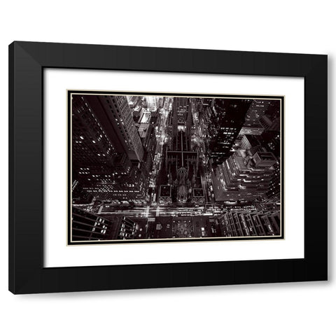 La cathedrale St Patrick et Madison Avenue Black Modern Wood Framed Art Print with Double Matting by Setboun, Michel