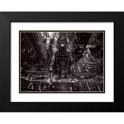 La cathedrale St Patrick et Madison Avenue Black Modern Wood Framed Art Print with Double Matting by Setboun, Michel