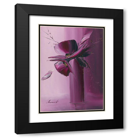 Petales Black Modern Wood Framed Art Print with Double Matting by Tramoni, Oliver