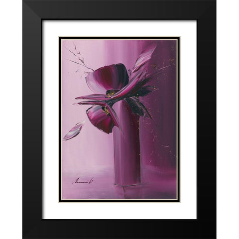 Petales Black Modern Wood Framed Art Print with Double Matting by Tramoni, Oliver