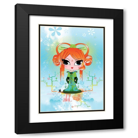 Sweet-KAMALA Black Modern Wood Framed Art Print with Double Matting by DS, Kamala