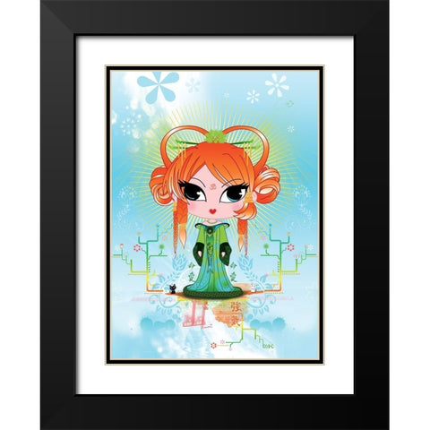 Sweet-KAMALA Black Modern Wood Framed Art Print with Double Matting by DS, Kamala