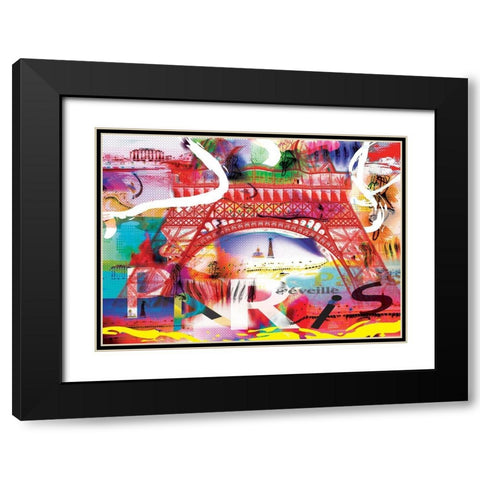 Paris seveille Black Modern Wood Framed Art Print with Double Matting by Kaly
