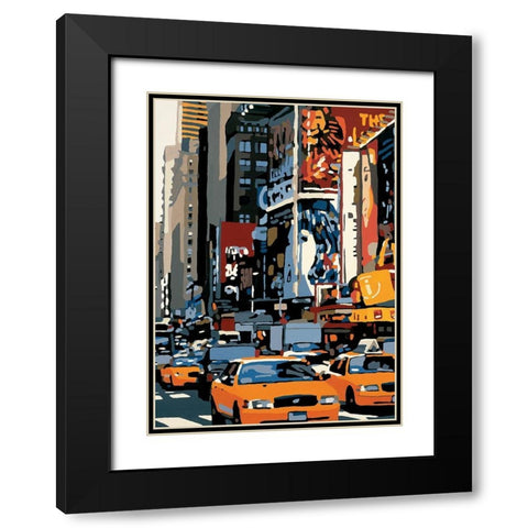 Manhattan Black Modern Wood Framed Art Print with Double Matting by Manzo, Giovanni