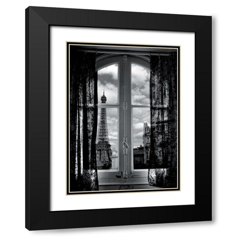 Fenetre sur Paris Black Modern Wood Framed Art Print with Double Matting by Hellerdani, Mauricio