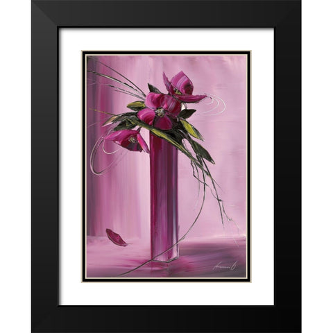 Bouquet violet I Black Modern Wood Framed Art Print with Double Matting by Tramoni, Oliver
