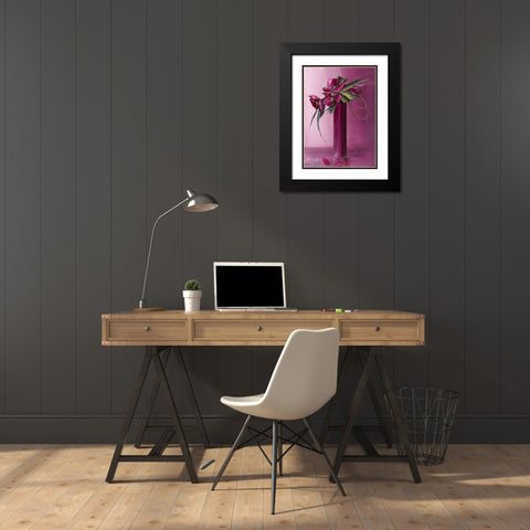 Bouquet violet II Black Modern Wood Framed Art Print with Double Matting by Tramoni, Oliver