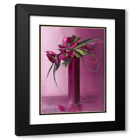 Bouquet violet II Black Modern Wood Framed Art Print with Double Matting by Tramoni, Oliver