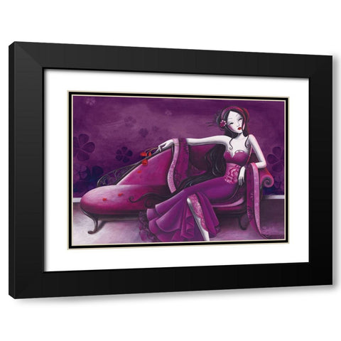 Violine Black Modern Wood Framed Art Print with Double Matting by Sybile