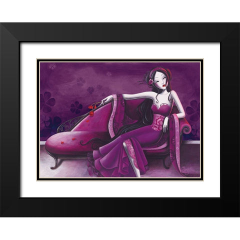 Violine Black Modern Wood Framed Art Print with Double Matting by Sybile