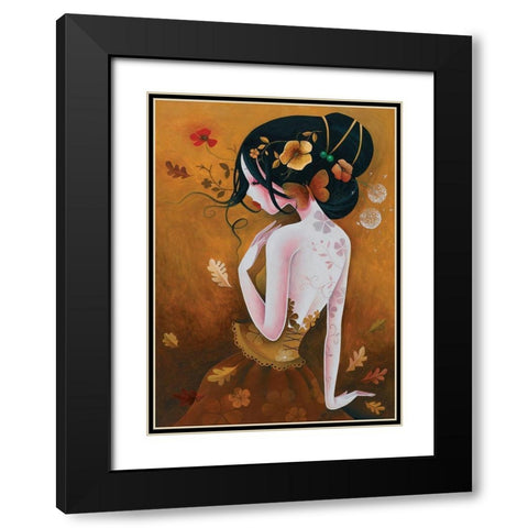 Le papillon de cuivre Black Modern Wood Framed Art Print with Double Matting by Sybile