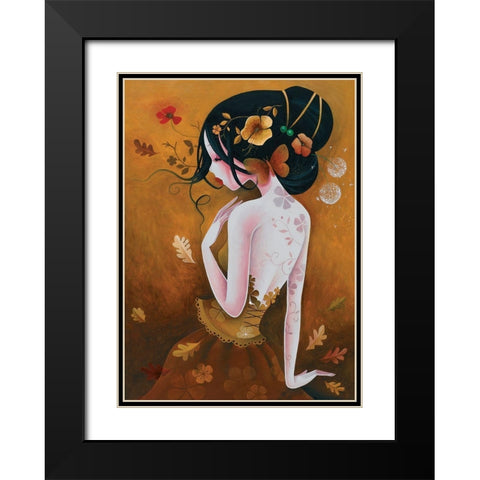 Le papillon de cuivre Black Modern Wood Framed Art Print with Double Matting by Sybile
