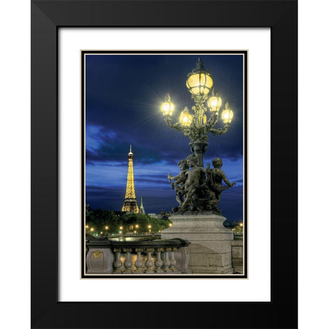 City of light Black Modern Wood Framed Art Print with Double Matting by AG