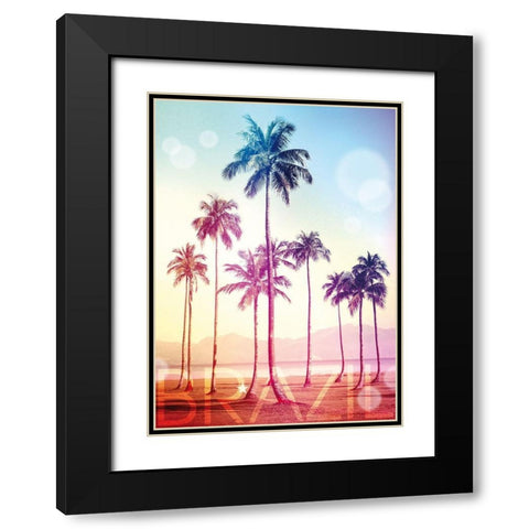 Brazil Black Modern Wood Framed Art Print with Double Matting by Blonde Attitude
