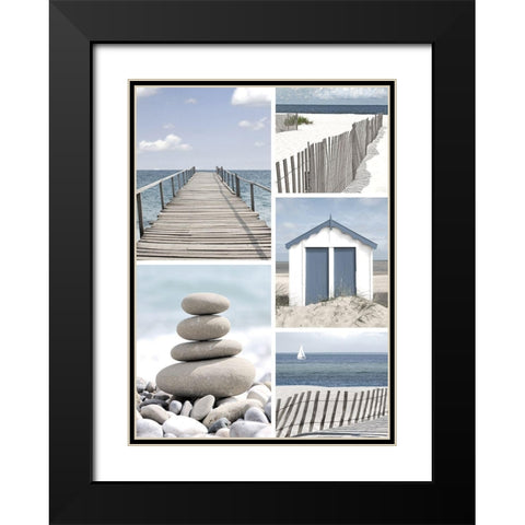 Bords de mer Black Modern Wood Framed Art Print with Double Matting by Blonde Attitude