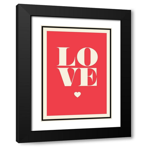 Love en rouge Black Modern Wood Framed Art Print with Double Matting by Braun Studio