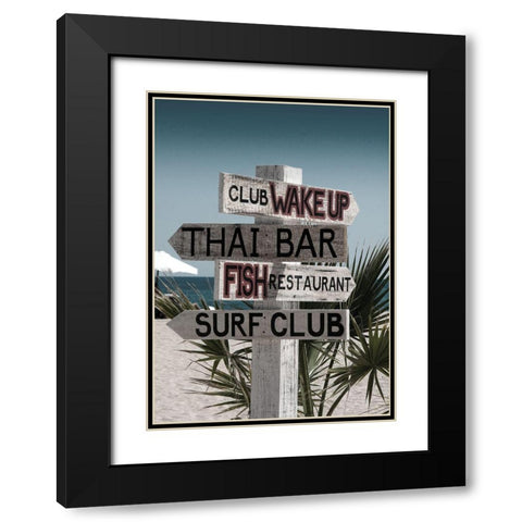 Plage 3 Black Modern Wood Framed Art Print with Double Matting by Braun Studio