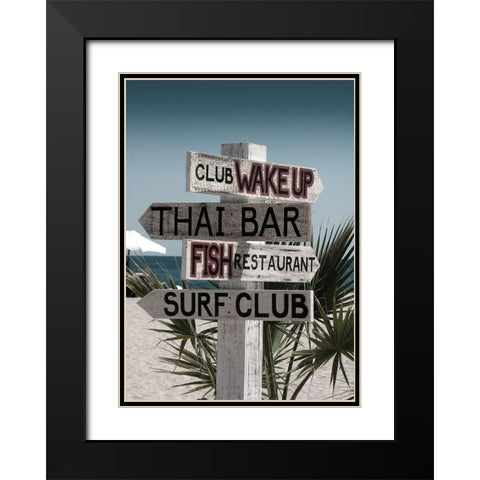 Plage 3 Black Modern Wood Framed Art Print with Double Matting by Braun Studio