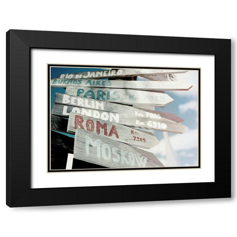 Allons Y Black Modern Wood Framed Art Print with Double Matting by Braun Studio