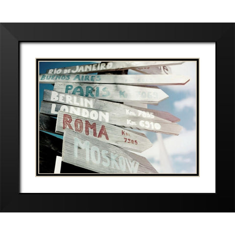 Allons Y Black Modern Wood Framed Art Print with Double Matting by Braun Studio