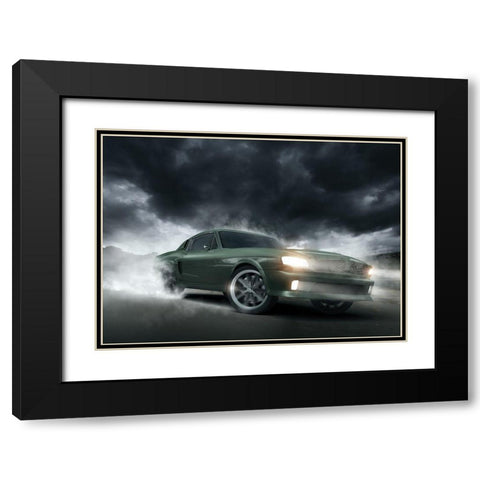 Go fast 1 Black Modern Wood Framed Art Print with Double Matting by Braun Studio