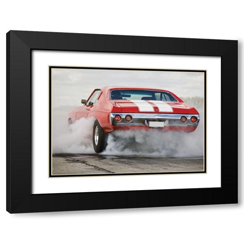 Go fast 2 Black Modern Wood Framed Art Print with Double Matting by Braun Studio