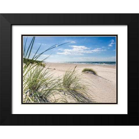 Plage 13 Black Modern Wood Framed Art Print with Double Matting by Braun Studio