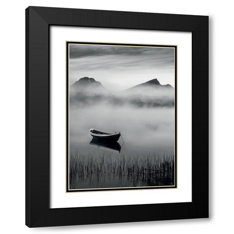 The Small Boat Black Modern Wood Framed Art Print with Double Matting by Braun Studio