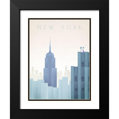 New-York Black Modern Wood Framed Art Print with Double Matting by Atelier Editions Braun