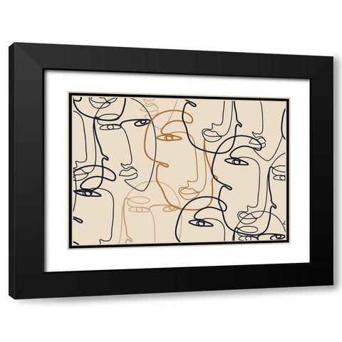 Profils Black Modern Wood Framed Art Print with Double Matting by BRAUN Studio