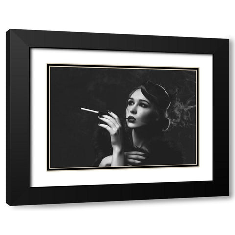 Smoke and Dream Black Modern Wood Framed Art Print with Double Matting by BRAUN Studio