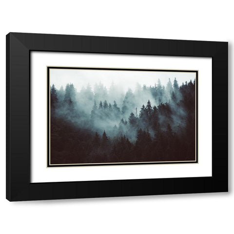 Braun Studio - Misty forest Black Modern Wood Framed Art Print with Double Matting by Braun Studio