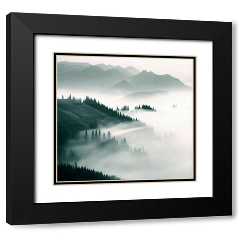 Braun Studio - Misty mountains II Black Modern Wood Framed Art Print with Double Matting by Braun Studio