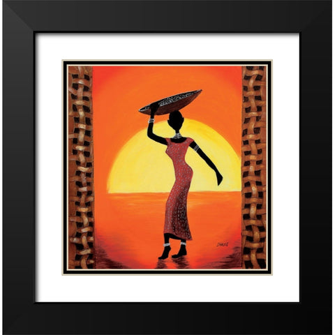 Cooking Girl II Black Modern Wood Framed Art Print with Double Matting by Dahlke, Izabella