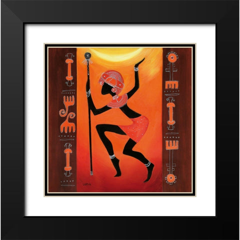 Turning Man Black Modern Wood Framed Art Print with Double Matting by Veda