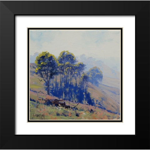 Hazy Hillscape Black Modern Wood Framed Art Print with Double Matting by Gercken, Graham