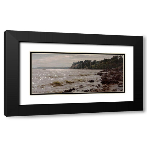 Surf Black Modern Wood Framed Art Print with Double Matting by Adamov, Alexey