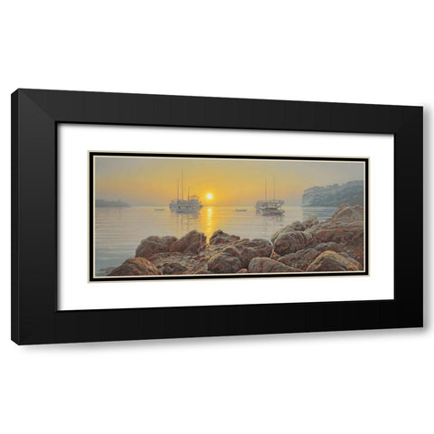 Sunrise Black Modern Wood Framed Art Print with Double Matting by Adamov, Alexey