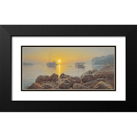 Sunrise Black Modern Wood Framed Art Print with Double Matting by Adamov, Alexey