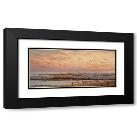Seagulls  Black Modern Wood Framed Art Print with Double Matting by Adamov, Alexey