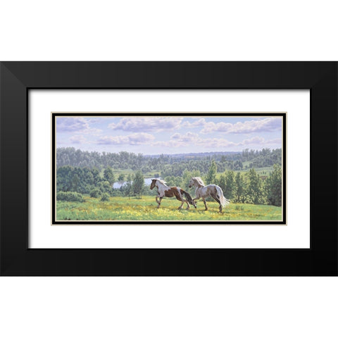 Open Spaces Black Modern Wood Framed Art Print with Double Matting by Adamov, Alexey