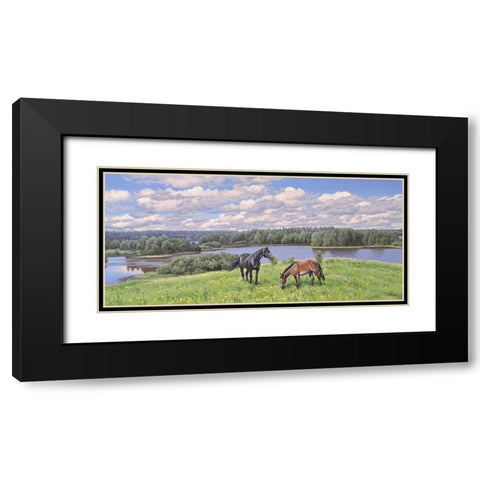 Summer Day Black Modern Wood Framed Art Print with Double Matting by Adamov, Alexey