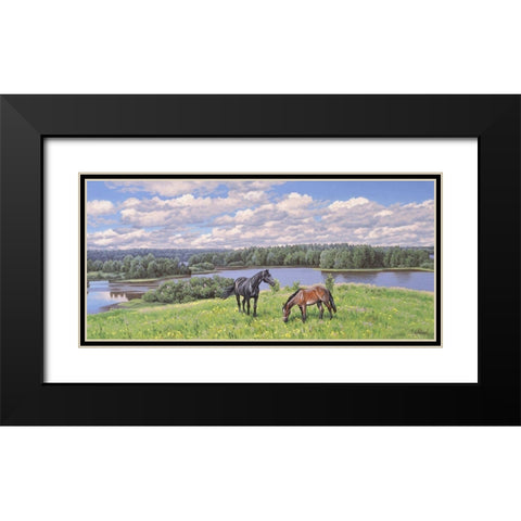 Summer Day Black Modern Wood Framed Art Print with Double Matting by Adamov, Alexey