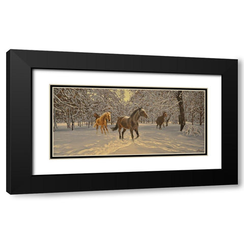 In the Winter Black Modern Wood Framed Art Print with Double Matting by Adamov, Alexey