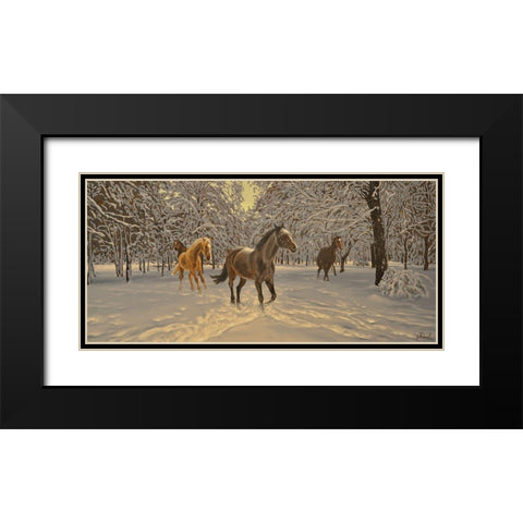 In the Winter Black Modern Wood Framed Art Print with Double Matting by Adamov, Alexey