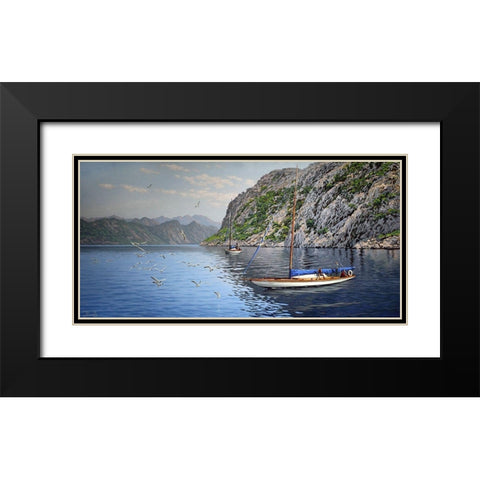 Drive by the Rocks Black Modern Wood Framed Art Print with Double Matting by Adamov, Alexey